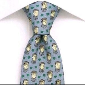 New Vineyard Vines Martha Silk Mens Tie Blue Novelty Pattern  w Tag 57x3.75